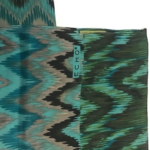 Echo Blue/Brown Chevron Print Scarf - Picture 3 of 8